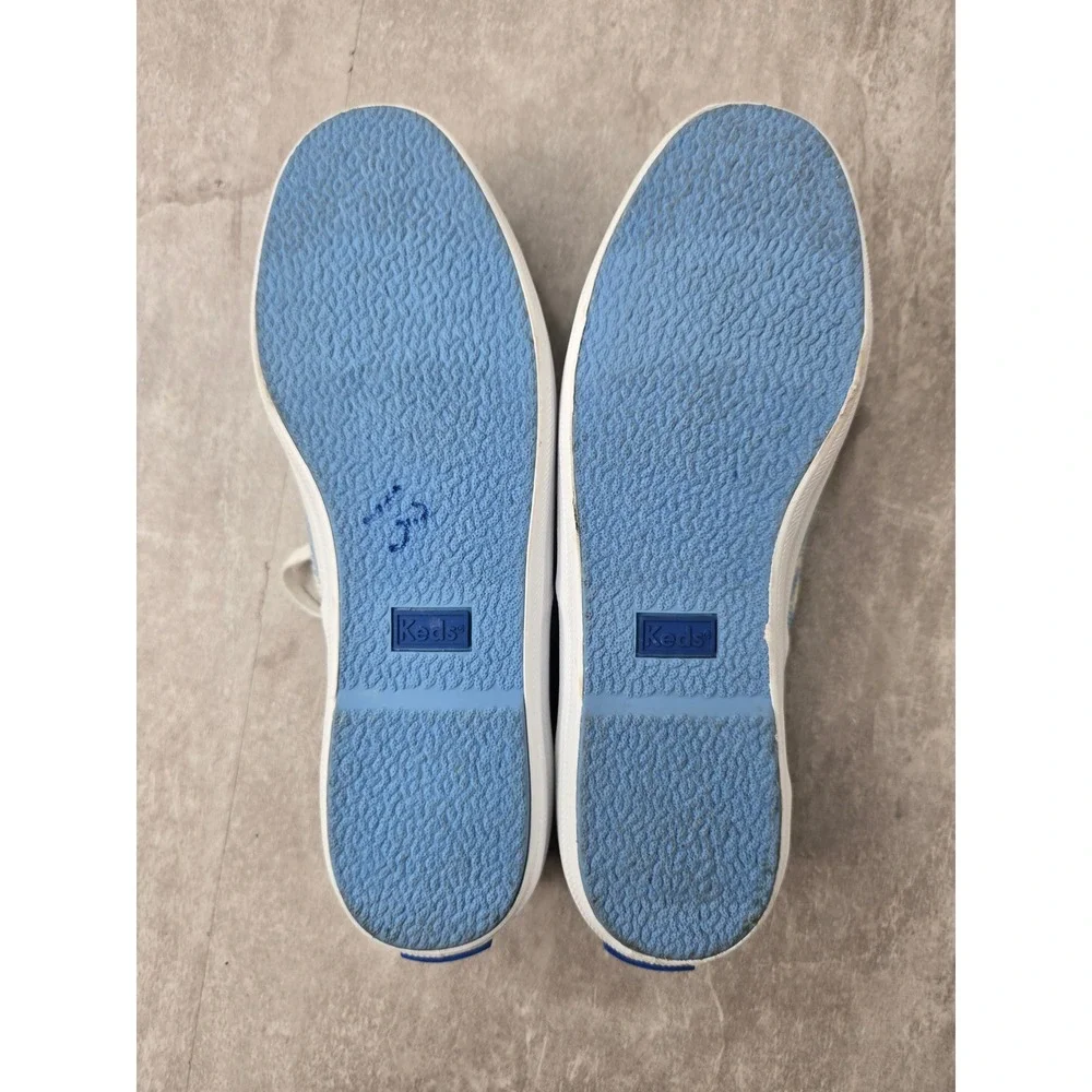 Keds x Rifle Paper Sneakers 6 Blue Floral Canvas Lace Up Shoes Cottage Coquette